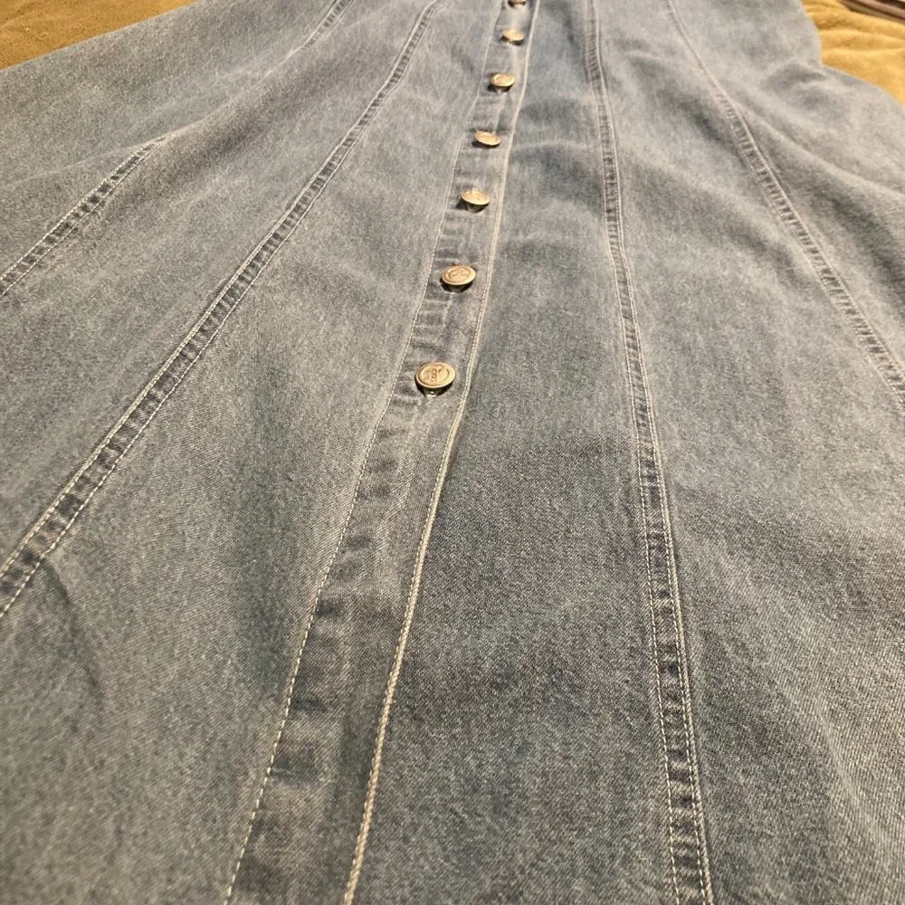 NWOT Vintage No Excuses Original Weathered Denim Sleeveless Dress Size M - Picture 8 of 16